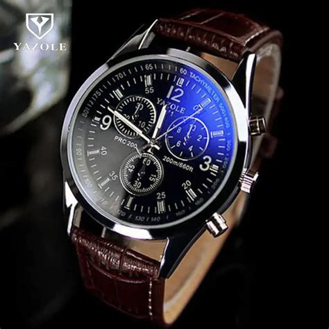 luxury high quality black brown genuine leather quartz business dress wrist  wristwatches
