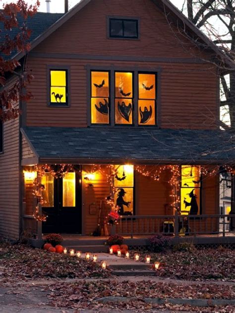 ideas    decorate  windows  paper cutouts  halloween interior design ideas