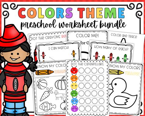 printable preschool color worksheets kids activities etsy uk