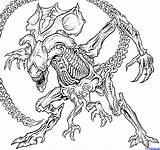 Alien Coloring Pages Xenomorph Drawing Predator Queen Line Vs Tattoo Scary Aliens Printable Draw Drawings Getdrawings Outline Colouring Color Snake sketch template