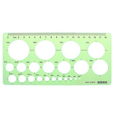 9 Different Rulers Green Plastic Circles Geometric Template Ruler