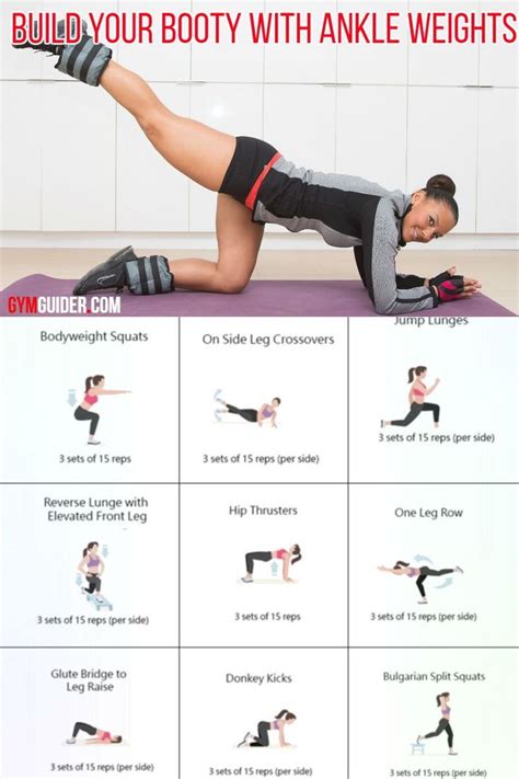 full home booty workout  ankle weights   strengthen  lift  butt