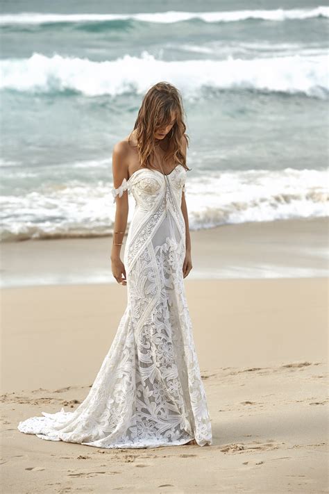 5 Boho Chic Beach Wedding Dress Designers Hawaii Wedding Gown