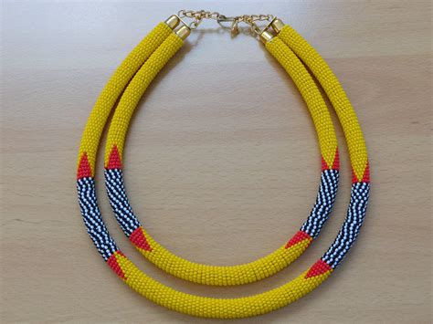 multistrand double strand traditional zulu necklacemaasai etsy