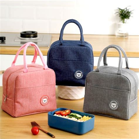 Insulation Lunch Handbag Canvas Bags Fresh Amphasis Design