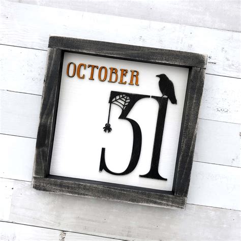 fall sign halloween sign october st sign farmhouse etsy