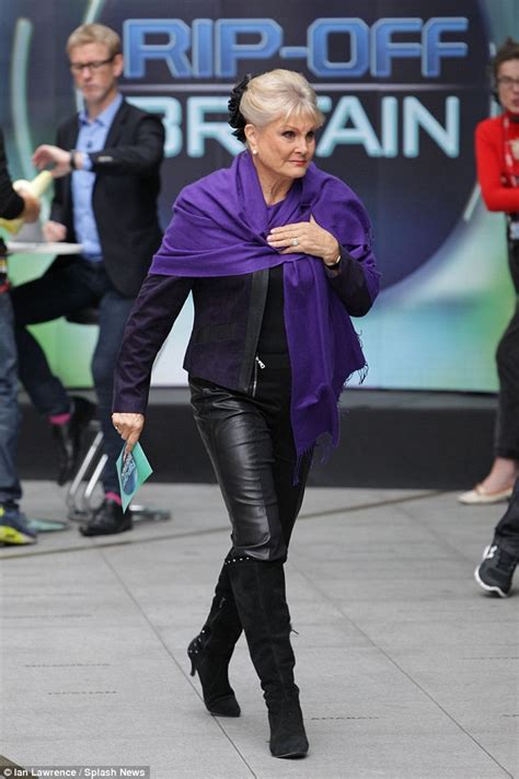 Angela Rippon Shows Her Racy Style In Leather Trousers And Knee High