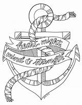 Coloring Anchor Pages Printable Navy Drawing Color Anchors Adult Scripture Ship Getdrawings Strength Chevron Mind Getcolorings Drawings Print May Heart sketch template
