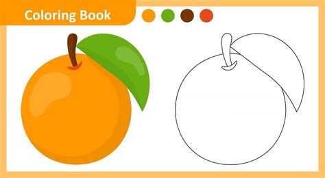 coloring book orange  vector art  vecteezy