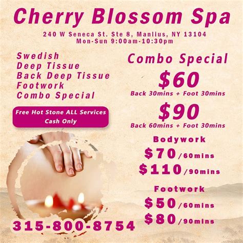 cherry blossom spa massage therapist  manlius
