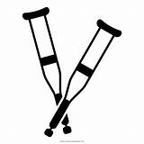 Crutches Muletas Crutch Disability Iconfinder sketch template