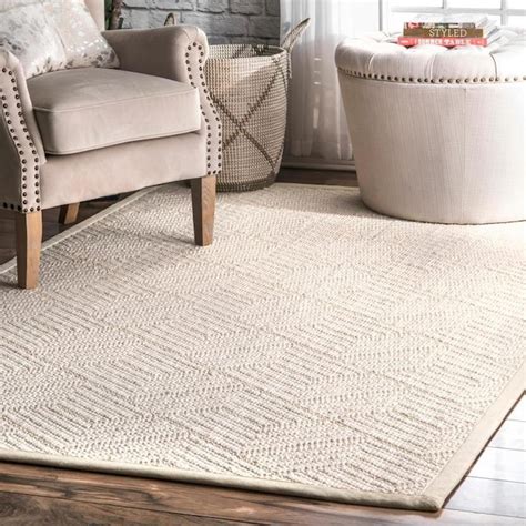 nuloom    cream indoor solid area rug   rugs department  lowescom