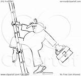 Ladder Worker Coloring Stuck Leg Outline Illustration His Royalty Djart Clip Vector Dennis Cox Clipart sketch template