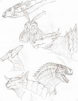 Godzilla Pages Anguirus Headshots Allies Taom Template Deviantart sketch template