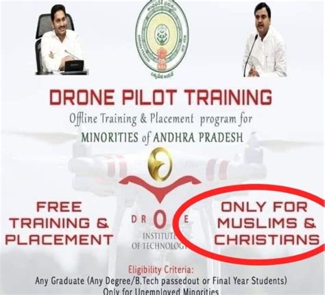 andhra pradesh govt invites christian  muslim  join  drone pilot training