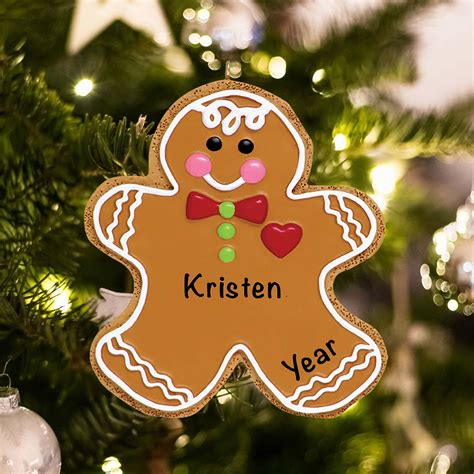 gingerbread man christmas ornament  personalization