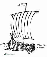 Coloring Pages Boat Viking Ship sketch template