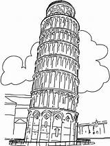 Coloring Pages Tower Italian Leaning Pisa Gondola Venice Italy Water Drawing Getdrawings Twin Getcolorings Popular Color Printable sketch template