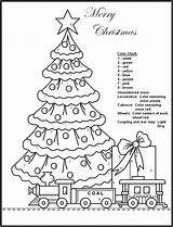 Number Color Coloring Numbers Christmas Printable Pages Tree Kids Games Merry Paint Printables Colour Print Sheets Holiday Adults Pdf Colors sketch template