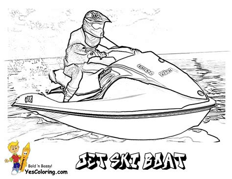 speed boat jet ski coloring pages