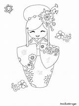 Kokeshi Japonaise Poupée Diyhomedecorideas Poupées Enregistrée sketch template