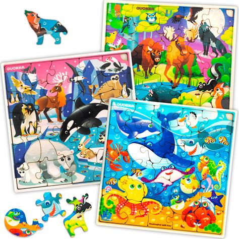 wooden jigsaw puzzles  kids ages    pack puzzles educational