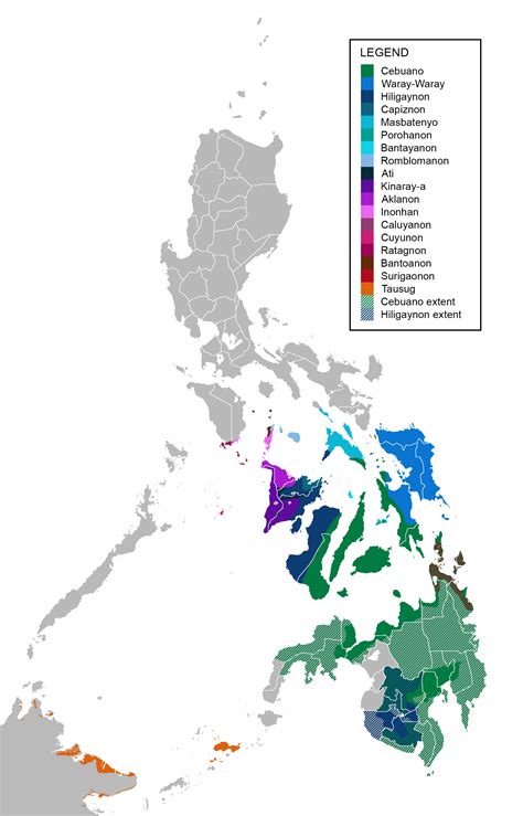 multilingual philippines linguistic map  visayan languages