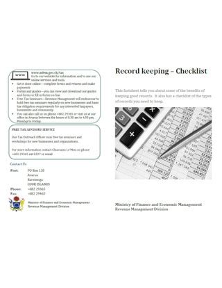 record keeping checklist templates  google docs word pages