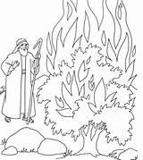 Bush Coloring Moses Burning Colouring Pages Kids Call Bible Ten Color Craft Activities Printable Story Sunday School Plagues Crafts May sketch template