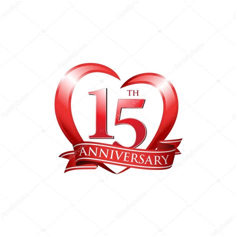 anniversary logo red heart stock vector image  cariefpro