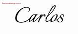 Carlos Name Clark Tattoo Calligraphic Designs Lettering Graphic Freenamedesigns sketch template
