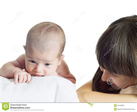 caucasian child sister  baby brother lying  isolated