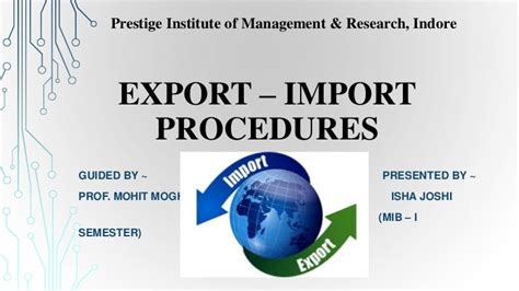 export import procedures