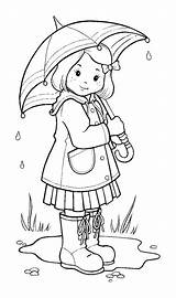 Coloring Pages Rainy Rain Popular sketch template