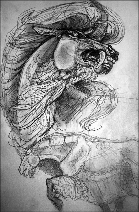 concept sketch crazy horror unicorn character  theurbanfox  deviantart