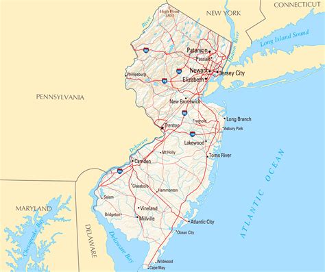 jersey state map printable