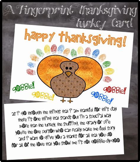 hollyshome family life  fingerprint thanksgiving turkey card