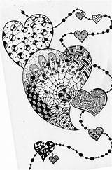 Zentangle Doodle Hearts Tangle Patterns Doodles Drawings Zentangles Heart Flickr Choose Board Zen sketch template