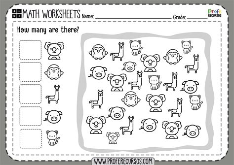 printable counting worksheets  kindergarten
