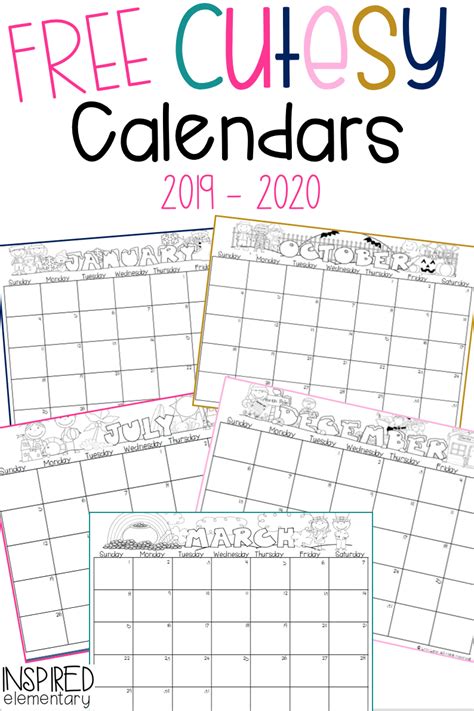 preschool calendars  printables