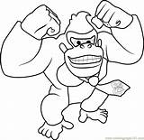 Kong Donkey Mario Coloring4free Getcolorings Coloringpages101 sketch template