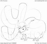 Yak Outlined Coloring Illustration Royalty Clipart Bnp Studio Vector 2021 sketch template