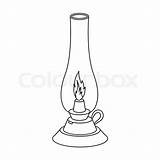 Lamp Outline Oil Drawing Kerosene Sketch Icon Style Vector Isolated Background Clipart Clip Symbol Source Light Illustration Paintingvalley Stock Line sketch template