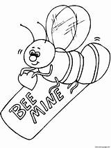 Valentine Bee sketch template