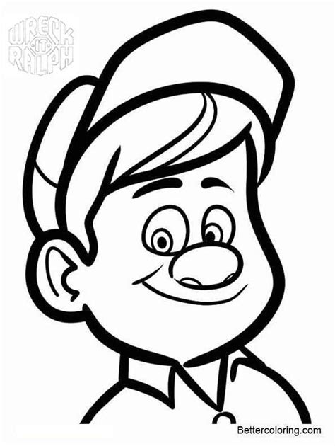wreck  ralph coloring pages felix jr  printable coloring pages