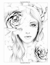 Grayscale Coloring Adults Book Pages Adult Fairy Fantasy Drawings Drawing Amazon Color Pencil Tattoos April sketch template