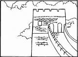 Muralla Dibujo Ausmalbilder Bandera Mauer Chinesische Supercoloring Ausmalbild sketch template