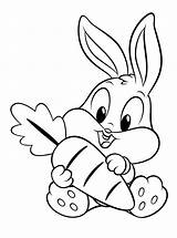 Rabbit Coloring Pages Kids Children Color Animals Justcolor sketch template