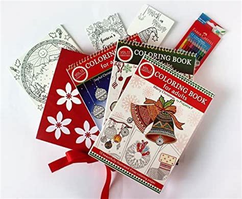 amazoncom christmas coloring gift set  adults  coloring books