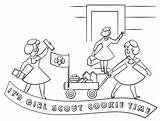 Girl Coloring Cookie Time Scouts Scout Pages Children Designs sketch template